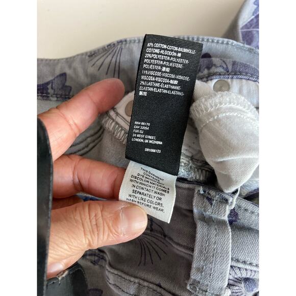 We the free women’s flower design bell bottom flare jeans size 24 - Picture 4 of 5